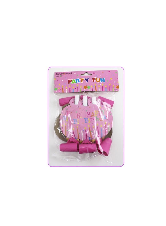 PARTY FUN Party Blowouts with Cards Happy Birthday Edition Add Whimsical Noise and Laughter to Your Celebration Set of 6 Pcs - Image 3