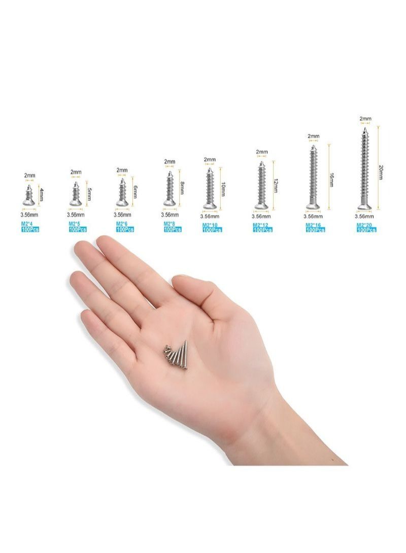 NIBEMINENT 800Pcs Self Tapping Screw Set  - Image 3