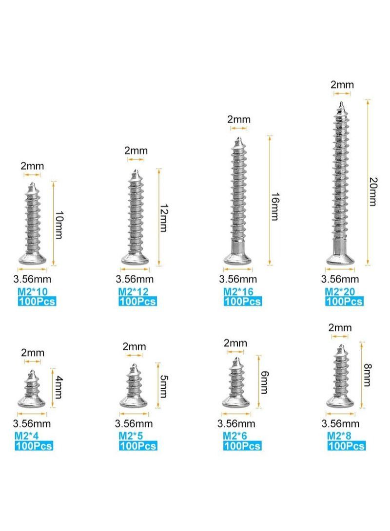 NIBEMINENT 800Pcs Self Tapping Screw Set  - Image 2