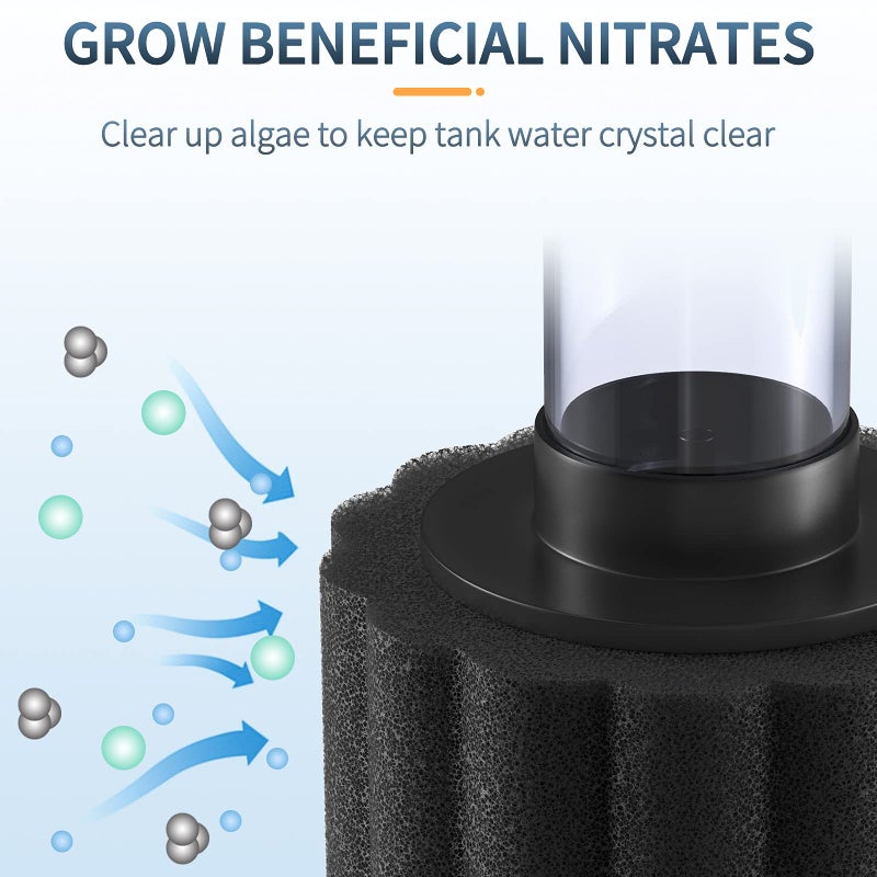 Pawfly Aquarium Nano Bio Sponge Filter Quiet Betta Fry Shrimp Foam Filter Kit with Airline Tubing for Small Fish Tank up to 3 Gallon, 3 Pack - Image 2