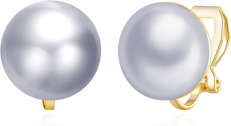 YOQUCOL Simulated Freshwater Pearl Clip On Earrings Not Pierced Elegant Stud Jewelry For Women - Image 1