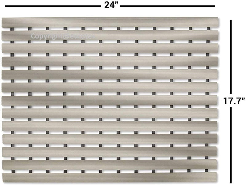 Eurotex Non Slip Plastic Shower Bath Mat for Walk in Showers Kitchens Laundry Room Indoor Outdoor, Grey, 24x18 inches - Image 3