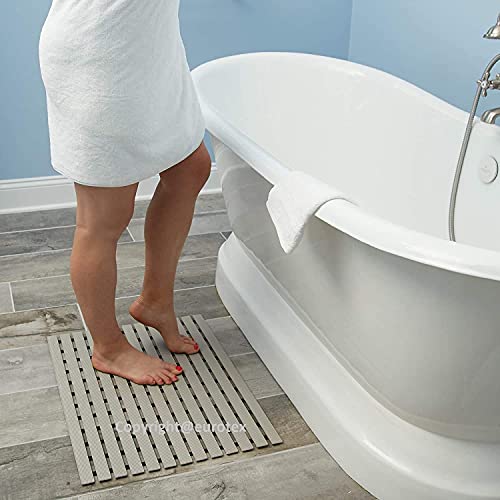 Eurotex Non Slip Plastic Shower Bath Mat for Walk in Showers Kitchens Laundry Room Indoor Outdoor, Grey, 24x18 inches - Image 2