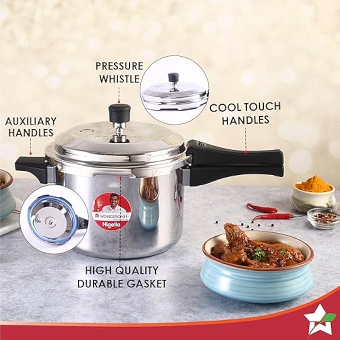Wonderchef Nigella TriPly Outer Lid Pressure Cooker 5L 5 Years Warranty - Image 3