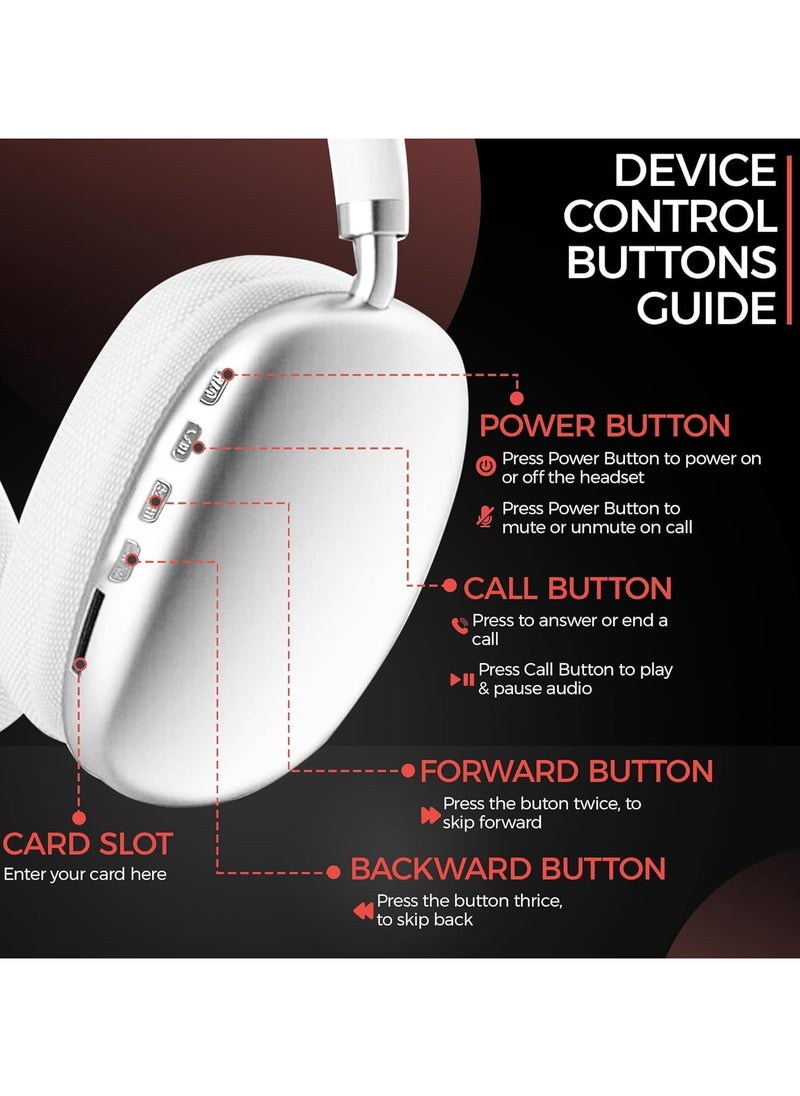 Generic - P9 Immersive Active Noise Cancelling Over-Ear Headphones, Epitome of Cutting-Edge Design and Premium Sound Quality. Elevate Your Listening Experience, Fusion of Style and Comfort (White) - Image 1