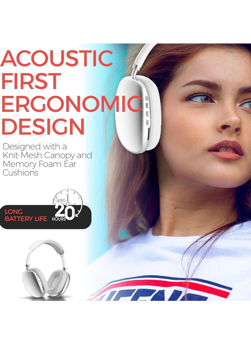 Generic - P9 Immersive Active Noise Cancelling Over-Ear Headphones, Epitome of Cutting-Edge Design and Premium Sound Quality. Elevate Your Listening Experience, Fusion of Style and Comfort (White) - Image 1