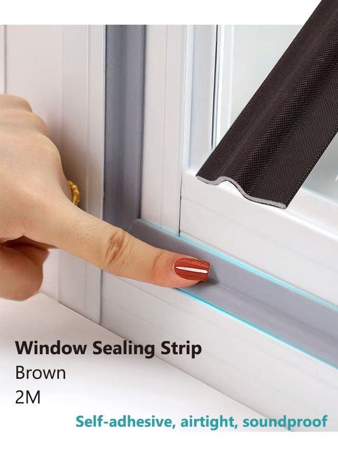 Window sealing strip,Self-adhesive window sealstrips, soundproof windproof insect proofnylon cloth foam door seal strips, sliding - Image 1