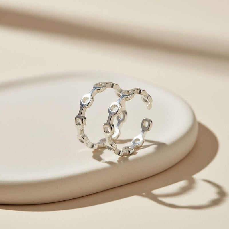 silver chest 925 Sterling Silver Toe Ring for Women Elegant Design | Adjustable Bichiya | Modern Silver Toe Rings for Girls & Womes With Certificate Of Authenticity | Chandi Bichiya Set - Image 3