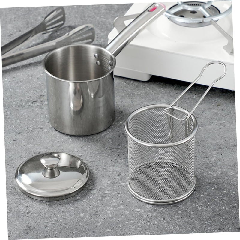 Stainless Steel Deep Fryer Pot with Basket Oil Strainer for Home and Commercial Kitchen - Image 3