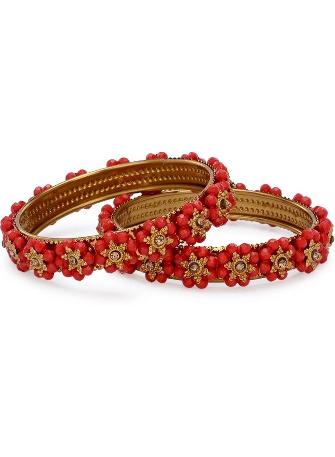 AFAST Modern & Elegant Bangles/Kada for Women & Girls | Combo of 2 Stylish Sets | Perfect for Wedding, Festivals, Parties & Functions | Red - Image 3