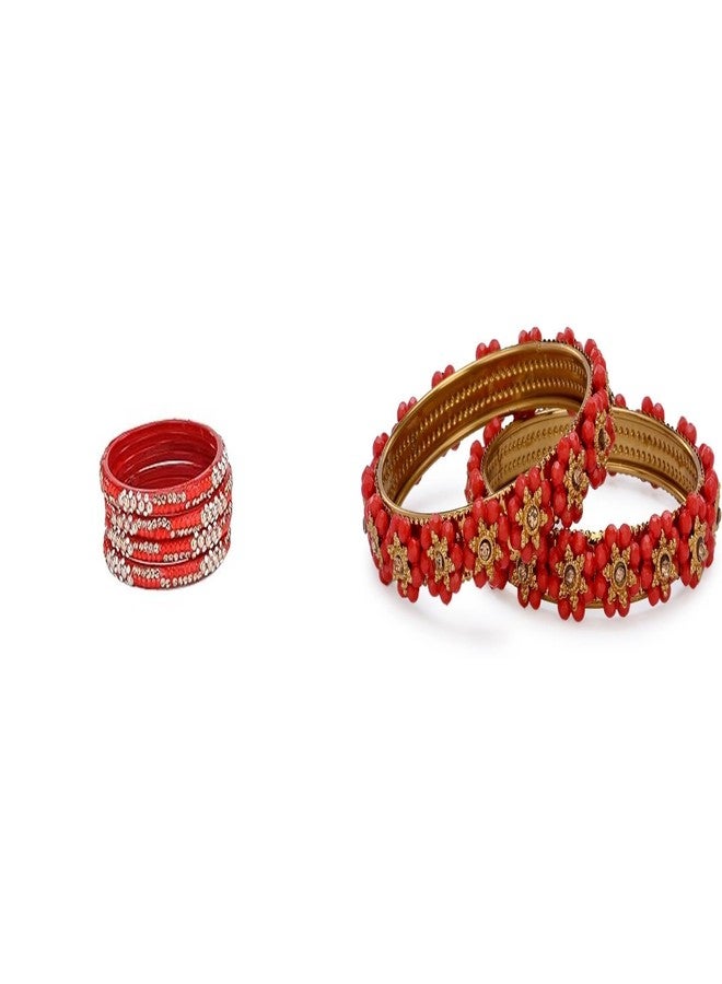 AFAST Modern & Elegant Bangles/Kada for Women & Girls | Combo of 2 Stylish Sets | Perfect for Wedding, Festivals, Parties & Functions | Red - Image 1