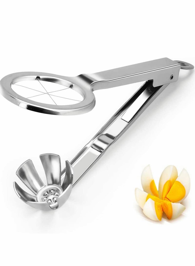 NIBEMINENT Egg Slicer Cutter, Stainless Steel Slicer, Durable Use Multifunctional Slice Hard Boiled Eggs Quickly and Effectively, Slicing Gadgets Kitchen - Image 1