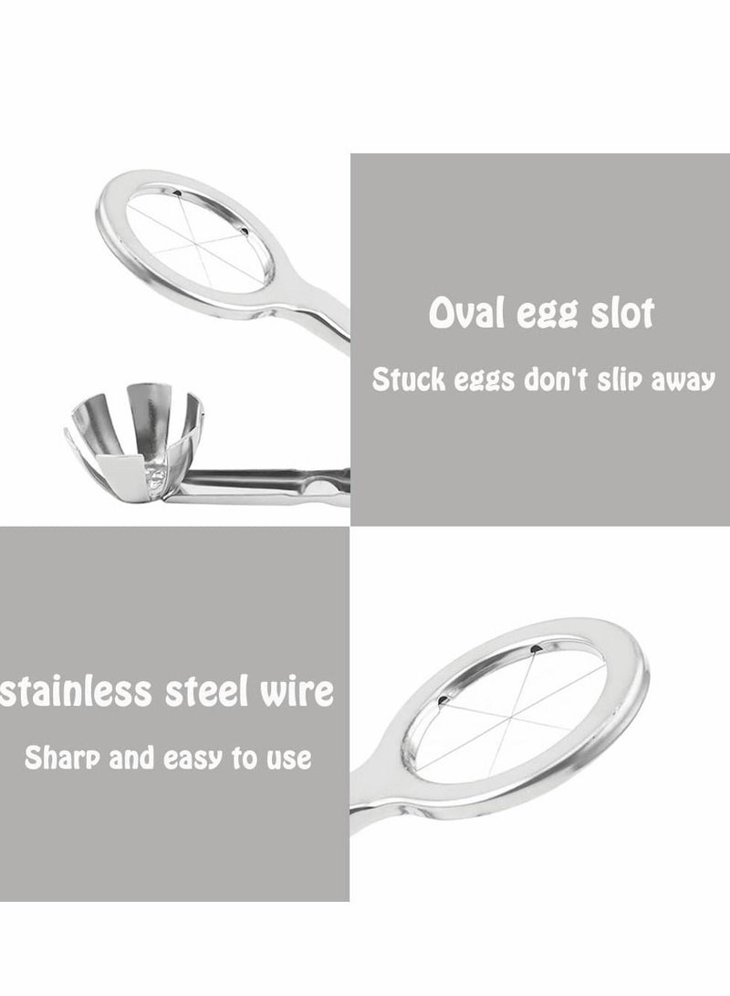 NIBEMINENT Egg Slicer Cutter, Stainless Steel Slicer, Durable Use Multifunctional Slice Hard Boiled Eggs Quickly and Effectively, Slicing Gadgets Kitchen - Image 3