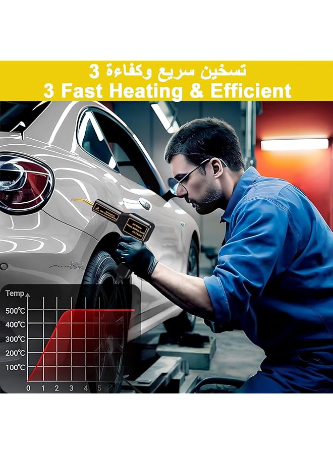 erorex Plastic Welder Handheld Hot Stapler Machine Car Bumper Repair Kit Pvc Repairing Machine Plastic Welding Tool With 200Pcs And 4 Types Of Wave Staples For Repairing Crack Broken - Image 3