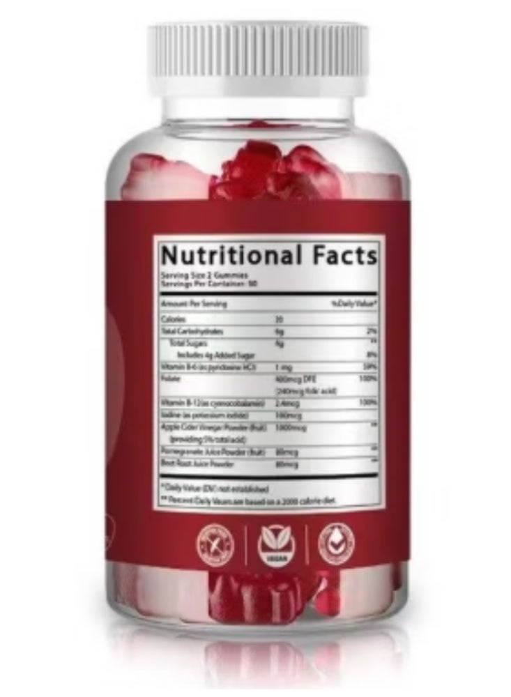 كيتو علكات كيتو بخل التفاح – عضوي مع فيتامين B12 وB9 – دعم الطاقة والهضم وتوازن الوزن – 60 علكة - Image 4