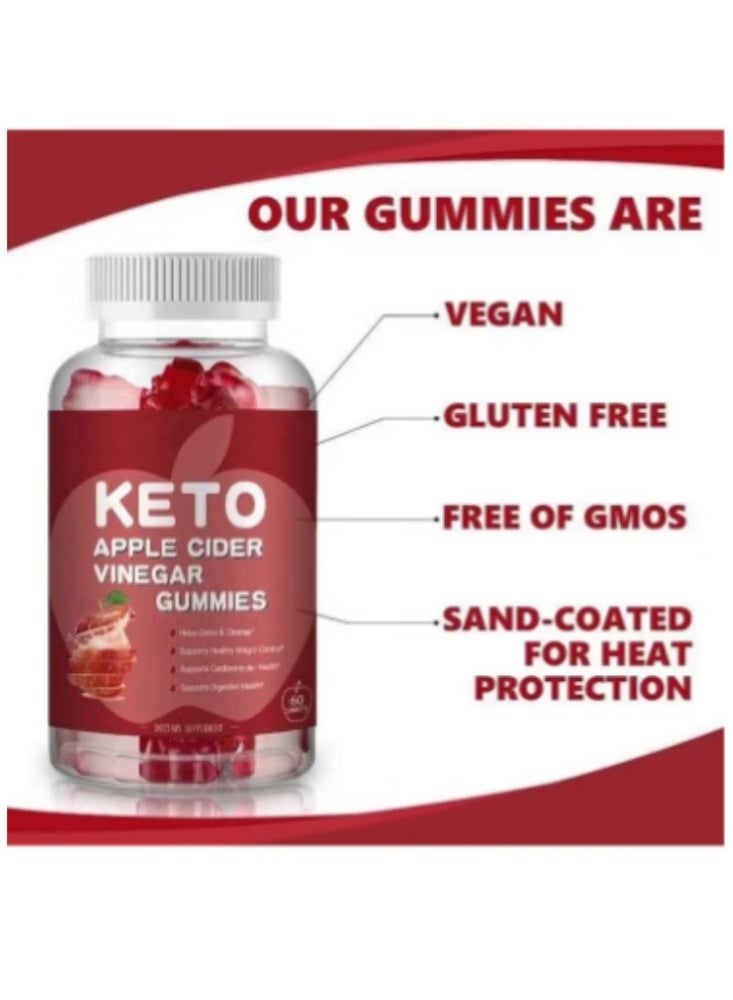 كيتو علكات كيتو بخل التفاح – عضوي مع فيتامين B12 وB9 – دعم الطاقة والهضم وتوازن الوزن – 60 علكة - Image 2