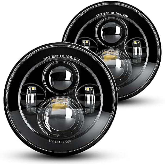 LX-LIGHT 7 مصابيح أمامية دائرية سوداء اللون من نوع Cree LED عالية الشعاع ومنخفضة لسيارة Jeep Wrangler Jk Tj Lj Cj Hummber H1 H2 زوج - Image 2