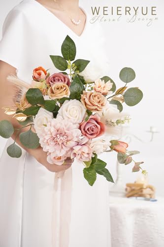 WEIERYUE Champagne Artificial Flowers Combo Box Wedding Decor,Fake Flowers,Flowers for Decoration,Silk Flowers for Home Decor Indoor,Cake Flowers,Faux Flowers for Crafts - Image 2