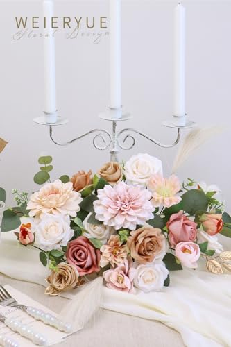 WEIERYUE Champagne Artificial Flowers Combo Box Wedding Decor,Fake Flowers,Flowers for Decoration,Silk Flowers for Home Decor Indoor,Cake Flowers,Faux Flowers for Crafts - Image 4