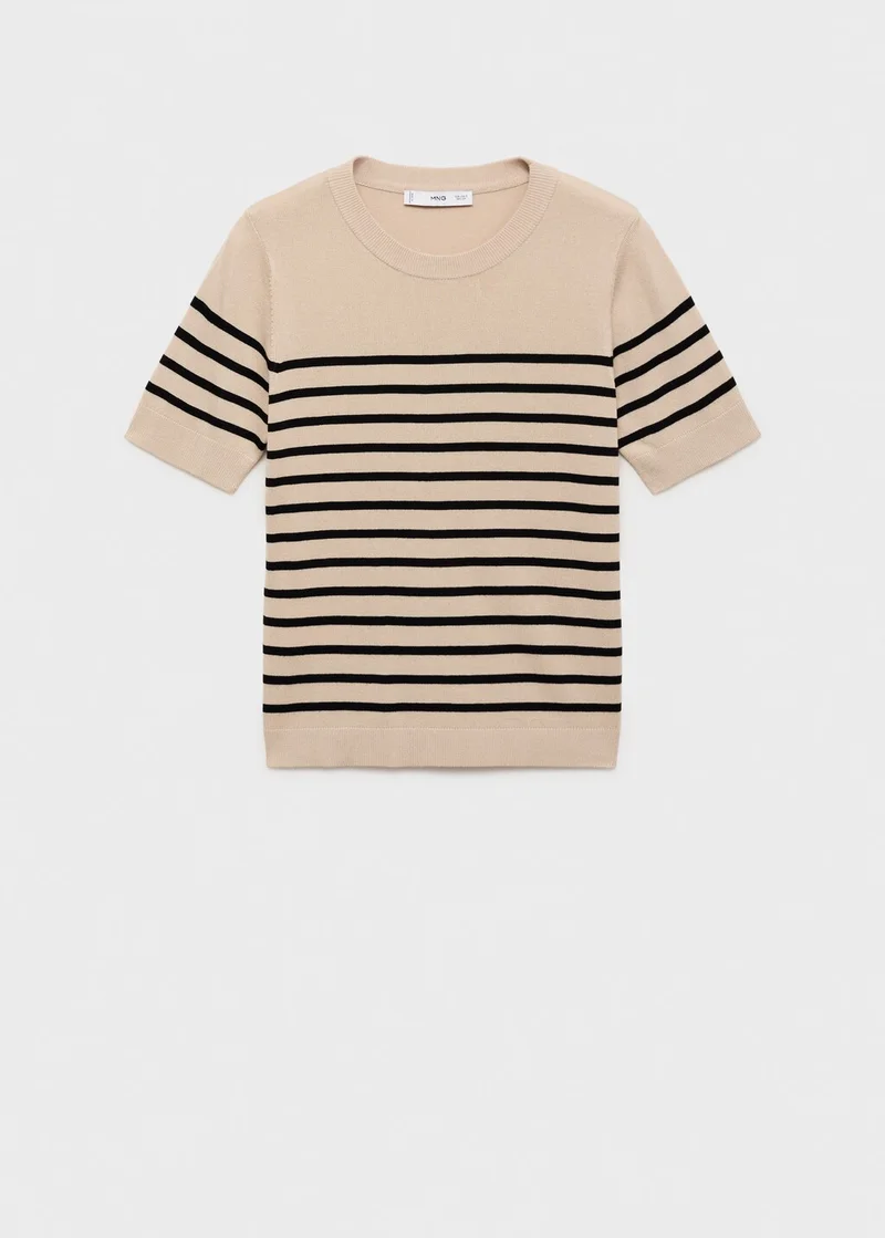 مانجو Short-Sleeved Fine-Knit Sweater
