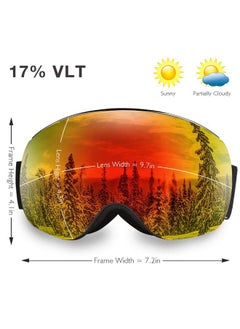 Akaso Otg Ski Goggles, Snowboard Goggles, Magpro Magnetic Interchangeable Lenses, Antifog, 100% Uv Protection, Helmet Compatible, Snow Goggles For Men & Women  - Image 4