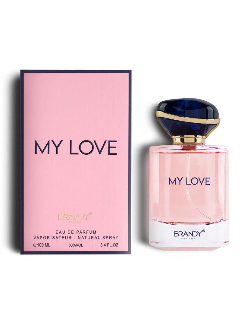 Brandy Designs My Love Eau de Parfum for Women 100ml | Long Lasting Floral Vanilla Musk Perfume with Orange Blossom, Tuberose & Jasmine - Image 2