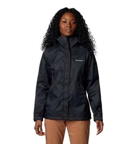 Columbia Womens Arcadia II Waterproof Rain Jacket Black Medium