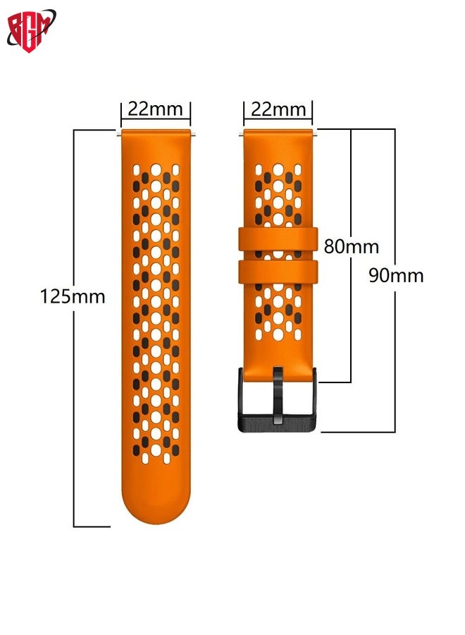 BGM For Amazfit GTR 3 22mm Two-Color Breathable Silicone Watch Band(Red+Black)  - Image 5