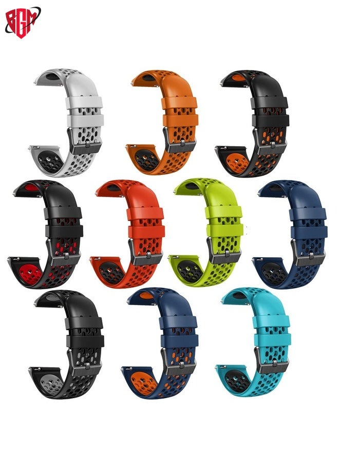 BGM For Amazfit GTR 3 22mm Two-Color Breathable Silicone Watch Band(Red+Black)  - Image 4
