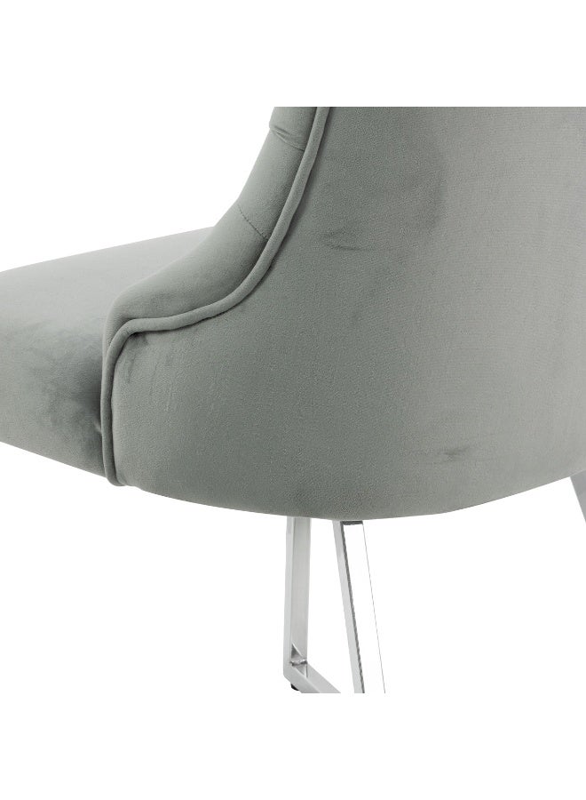 VANITY LIVING Rinerra Dining Chairs – Set of 2, Grey Upholstered Seat with Metal Legs – Modern Accent Chairs for Dining Room or Living Room - Image 3