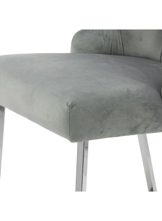 VANITY LIVING Rinerra Dining Chairs – Set of 2, Grey Upholstered Seat with Metal Legs – Modern Accent Chairs for Dining Room or Living Room - Image 4