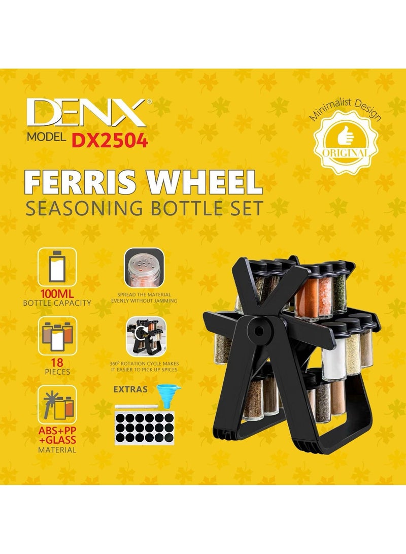 دينكس منظم البهارات مع ١٨ علب زجاج - Image 2