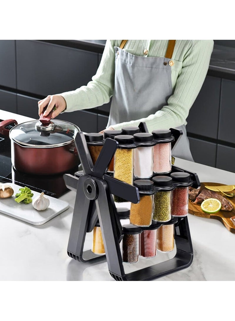 دينكس منظم البهارات مع ١٨ علب زجاج - Image 3