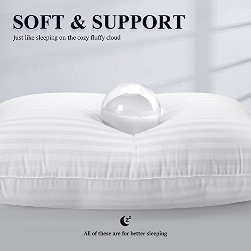 COZSINOOR Bed Pillows for Sleeping Queen Size - Hotel Quality Set of 2 - Breathable Down Alternative Microfiber Filled for Back, Stomach, Side Sleepers, Cooling & Skin-Friendly - Image 3