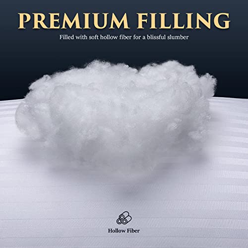 COZSINOOR Bed Pillows for Sleeping Queen Size - Hotel Quality Set of 2 - Breathable Down Alternative Microfiber Filled for Back, Stomach, Side Sleepers, Cooling & Skin-Friendly - Image 4
