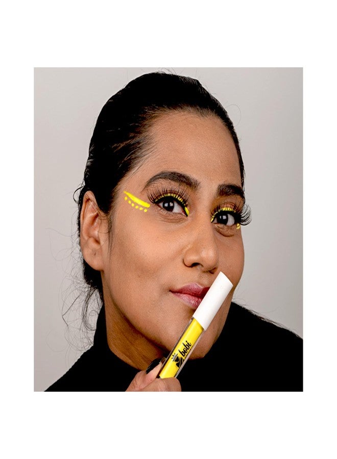 BOBI Matte Liquid Eyeliner | Smudge-proof | Water-Resistant | Up to 24 Hours, 100% Vegan, Cruelty-Free, Eye Liner for Women & Girls, Colourful Eyeliner- Yellow Neon - Image 5