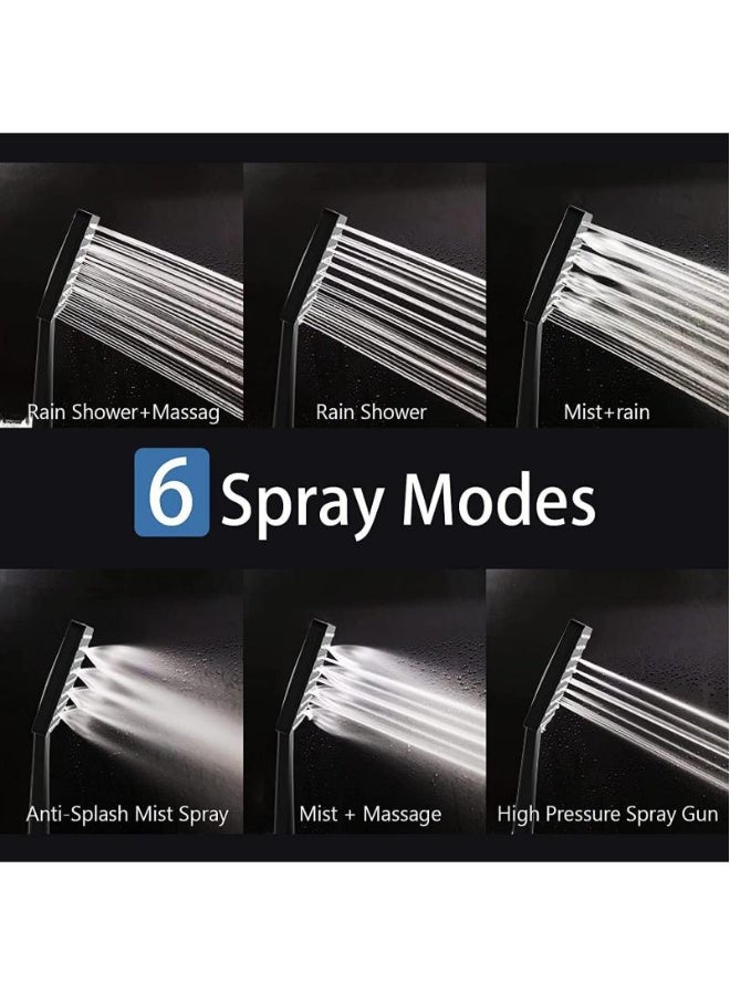 Shower Nozzle With Hose High-Pressure Shower Nozzle With 1.5 Meter Hose Group With 6 Spray Modes And Nozzle Bracket - Image 2
