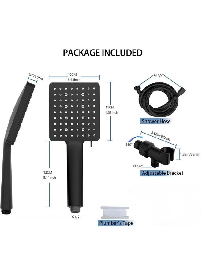 Shower Nozzle With Hose High-Pressure Shower Nozzle With 1.5 Meter Hose Group With 6 Spray Modes And Nozzle Bracket - Image 3