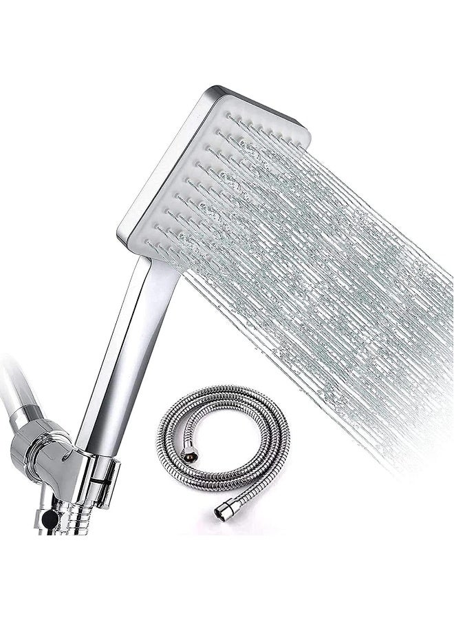 Shower Nozzle With Hose High-Pressure Shower Nozzle With 1.5 Meter Hose Group With 6 Spray Modes And Nozzle Bracket - Image 1