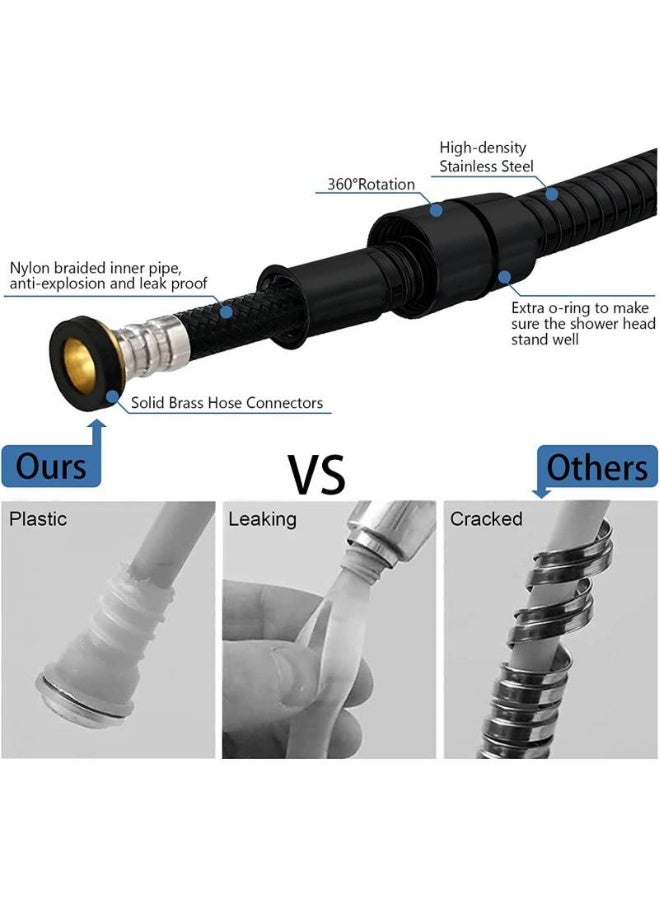 Shower Nozzle With Hose High-Pressure Shower Nozzle With 1.5 Meter Hose Group With 6 Spray Modes And Nozzle Bracket - Image 5
