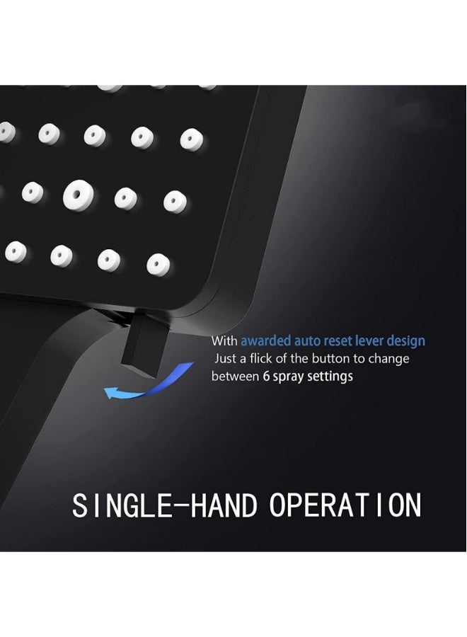 Shower Nozzle With Hose High-Pressure Shower Nozzle With 1.5 Meter Hose Group With 6 Spray Modes And Nozzle Bracket - Image 4