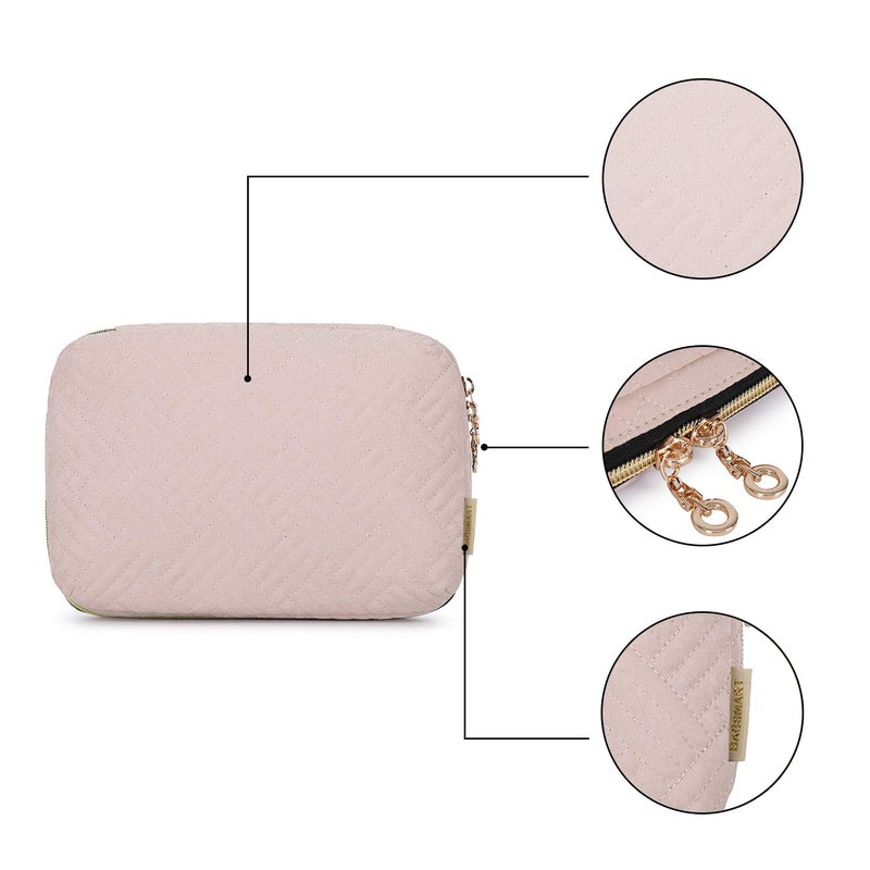 BAGSMART BAGSMART Large Electronics Organizer Travel Case, Travel Essentials, Cord Organizer Travel Cable Organizer Bag, Travel Accessories for Women, Pink  - Image 5