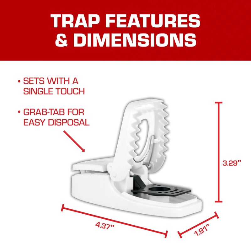 Tomcat Press 'N Set Mouse Trap, Plastic, Spring-Loaded Mouse Killer with Grab-Tab, 2 Traps - Image 4