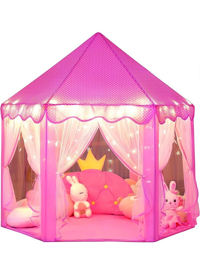 Princess Castle girl toy Tent kids Hexagonal Tent indoor Play House outdoor Pink Castle Girl birthday Gift Tent - Image 1