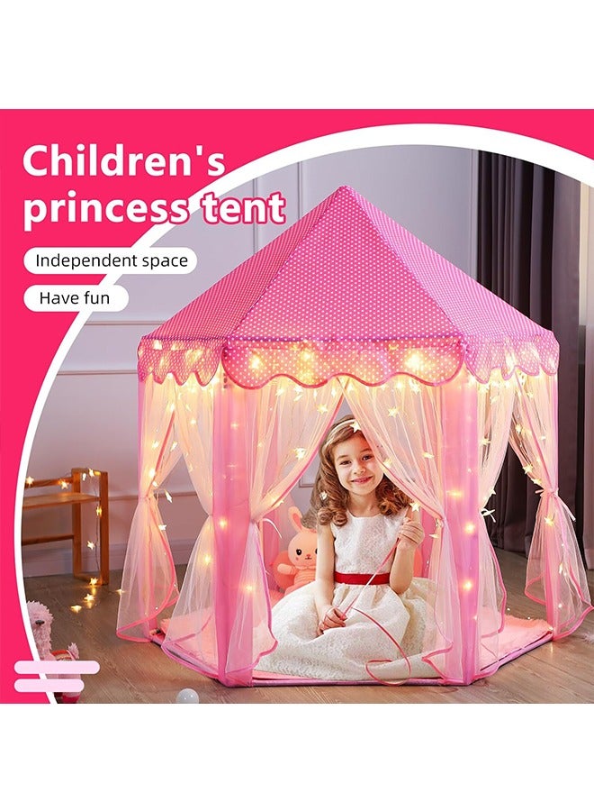 Princess Castle girl toy Tent kids Hexagonal Tent indoor Play House outdoor Pink Castle Girl birthday Gift Tent - Image 2