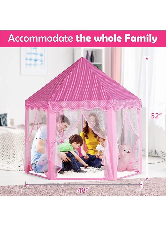 Princess Castle girl toy Tent kids Hexagonal Tent indoor Play House outdoor Pink Castle Girl birthday Gift Tent - Image 5