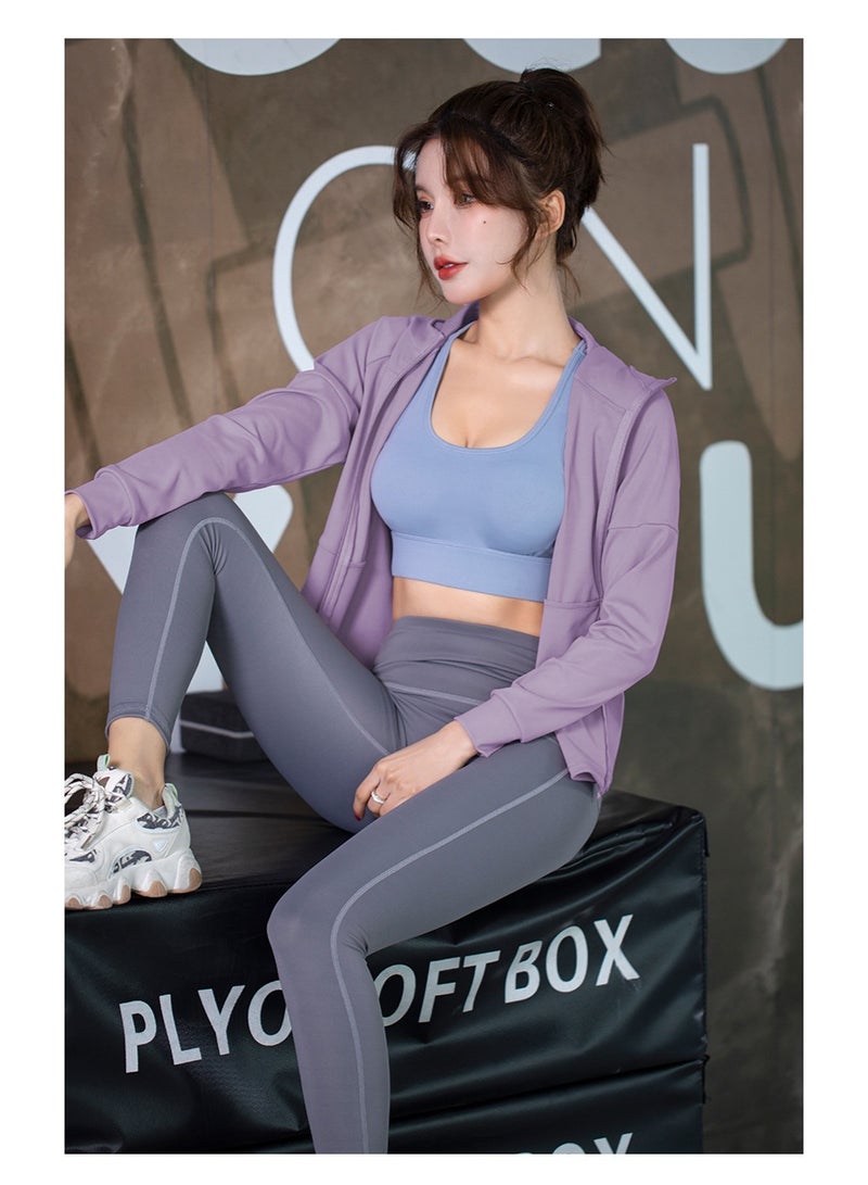 Autumn Spring Women Sport Jacket Zipper Loose Yoga Sports Hoodies Long Sleeves Running Jacket Gym Workout Hooded Tops Sweatshirt - Image 2