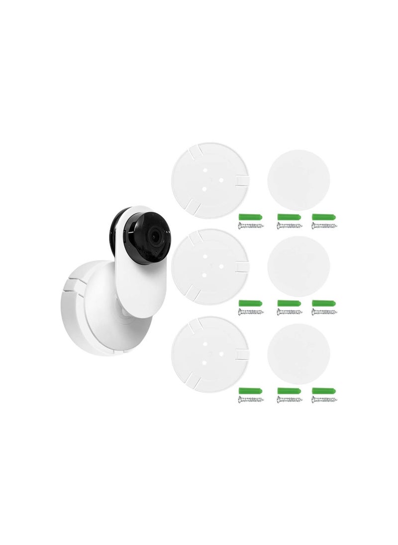 silvercnc - 3Pcs Camera Mount for YI Home Camera YI Camera Bracket YI Home Camera Mount Accessories Surveillance Camera Wall Mount Holder Stand Kit 360 Degree Swivel Adjustable Mount for Security Camera - Image 1