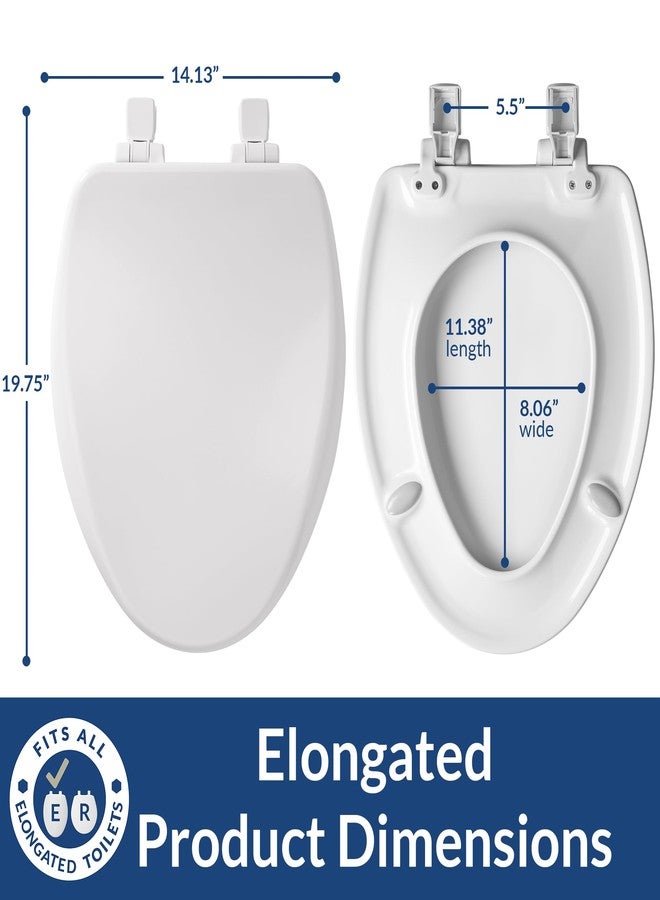 Mayfair Alesio II Slow Close Toilet Seat, Easy Clean Hinges and Adjustable Perfect Fit Wood Seat, Made in USA, Elongated, White - Image 5