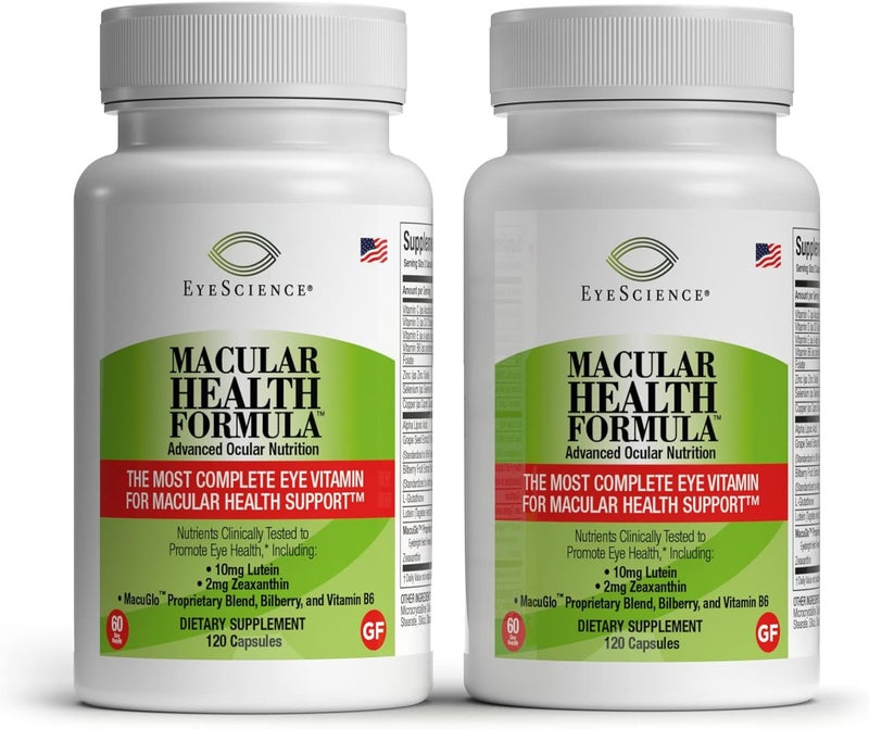 EyeScience Macular Health Formula  120 Capsules  Complete Nutritional Supplement for Eye Health  Contains Lutein Zeaxanthin Vitamin C D E  B62Pack - Image 1